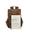 European Retro Double Shoulder Backpack - Waxed Canvas & Genuine Leather for Travel, Outdoor, and Casual Use