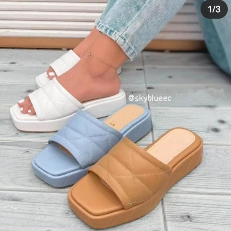 

Женская обувь, новинка 2024 года, летние шлепанцы на платформе с открытым носком, женские однотонные повседневные пляжные тапочки, женские Zapatillas De Mujer