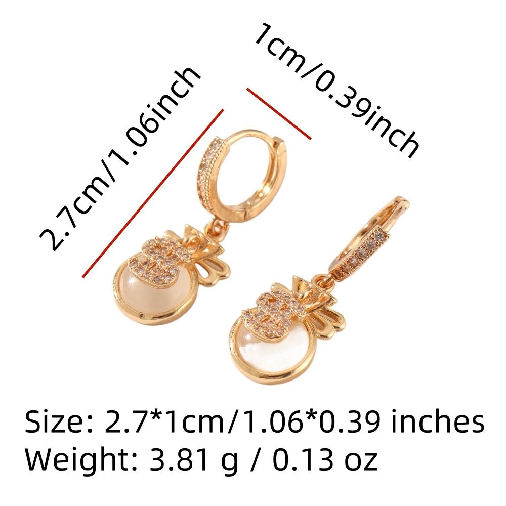 Money Bags Shape Dangle Earrings for Women 2025 New Fashion Golden Cubic Zirconia Drop Earring Wedding Party Jewelry Accessories