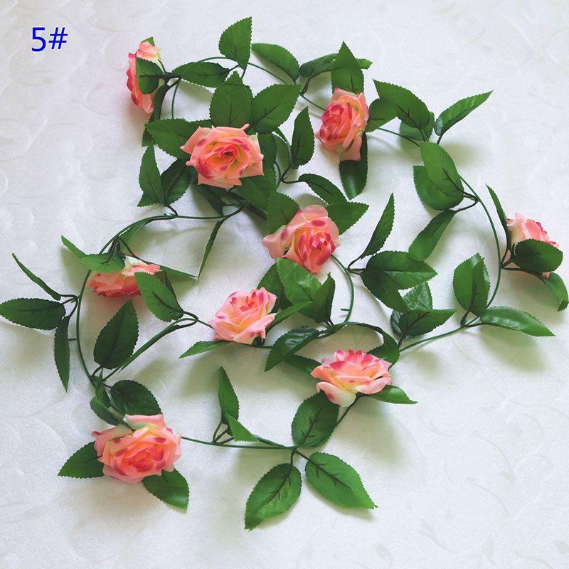 24m Silk Long Rose Fake Flower Ivy Vine Leaf Garland Wedding Party Home Decor