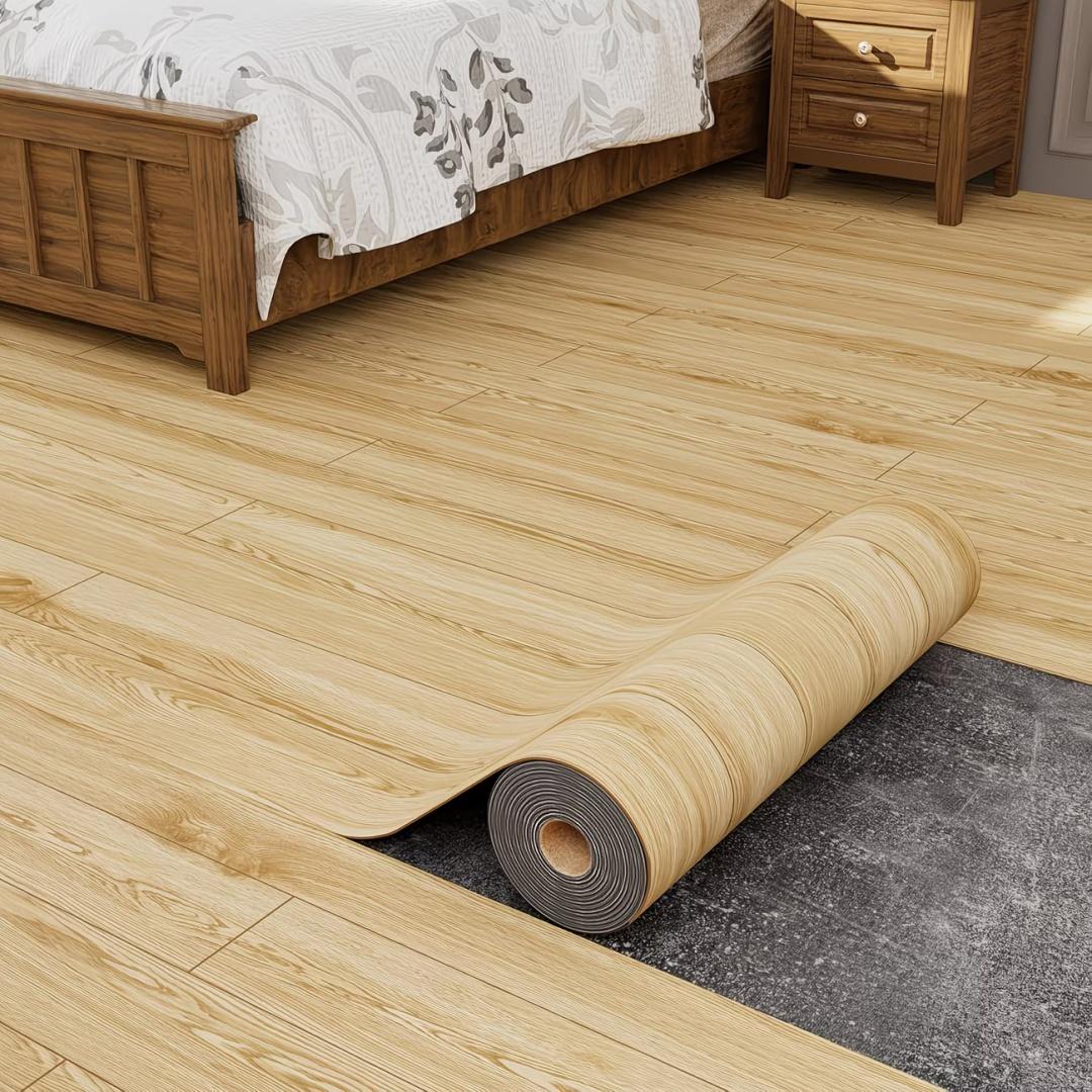 

1pc Imitation Wood Grain Self-adhesive Floor Stickers Waterproof for Living Room Floor Cladding Peel and Stick Wallpapers Home