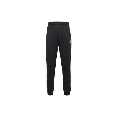 Sportlicher Lifestyle Serie Seitenstreifen Drei Streifen Bündchen Retro Sport Lange Hose Herren Unterteile Schwarz Gold TR30P1R-BG