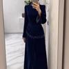 Cross-border Autumn Temperament Fringed Long-sleeved European and American Women's Clothing Amazon  Velvet French Celebrity Hip Skirt