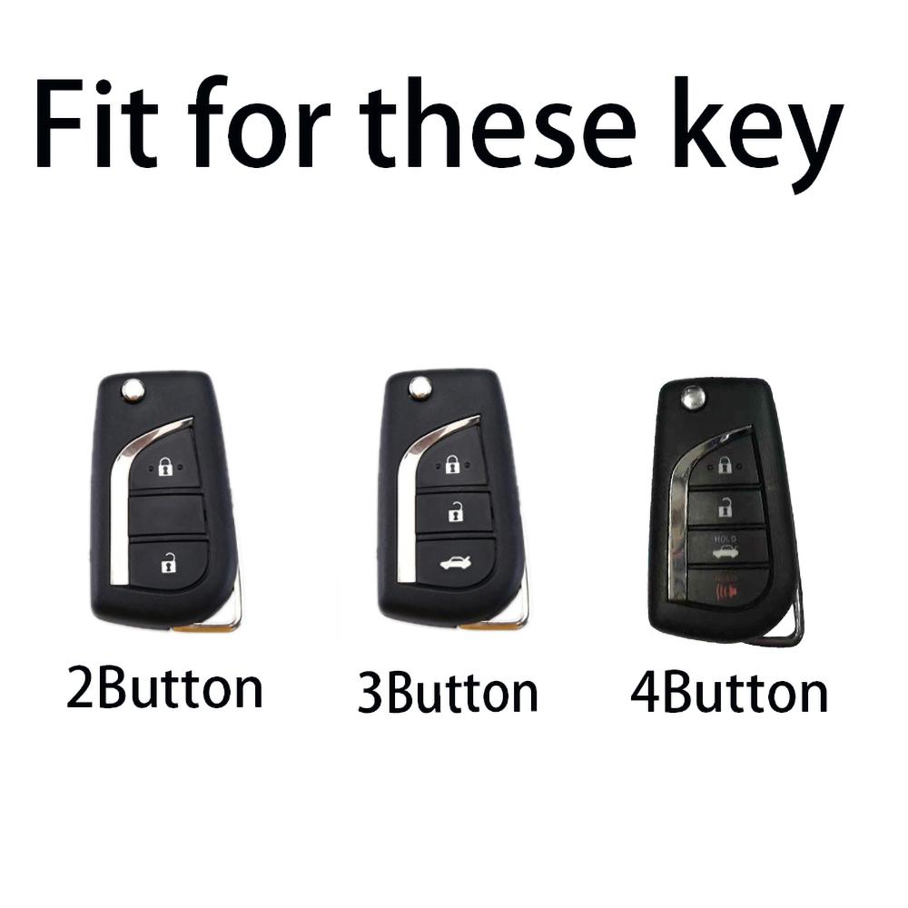 ABS Carbon 2 3 4 Buttons Car Key Case Cover For Toyota Hilux Corolla Avensis Prado Fortuner RAV4 CHR Shell Accessories