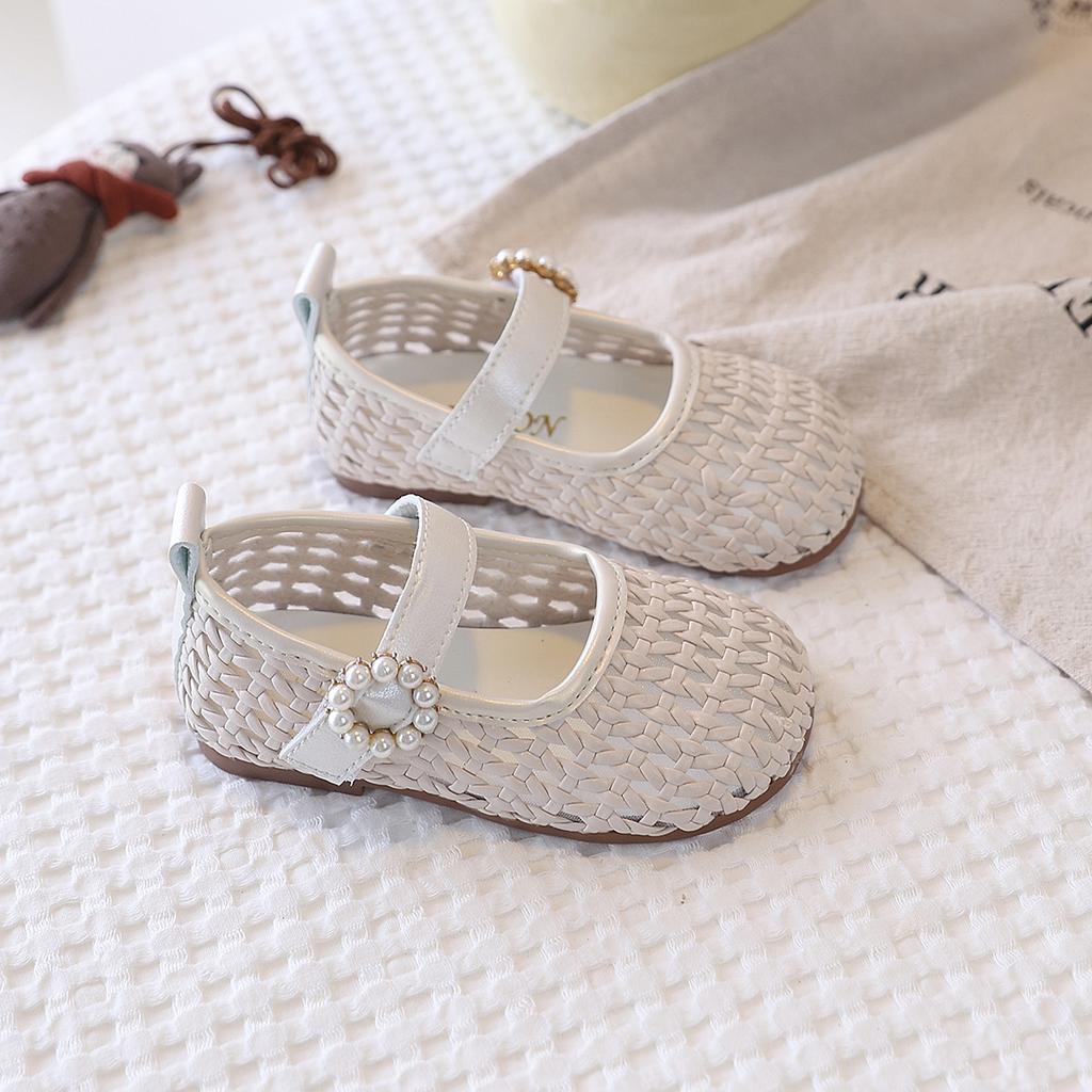 Kids Beach Shoes Hollowed-Out Soft Children Sandals Weave Trendy New Girls Casual Flat Non-Slip Comfort Breathable Shoes