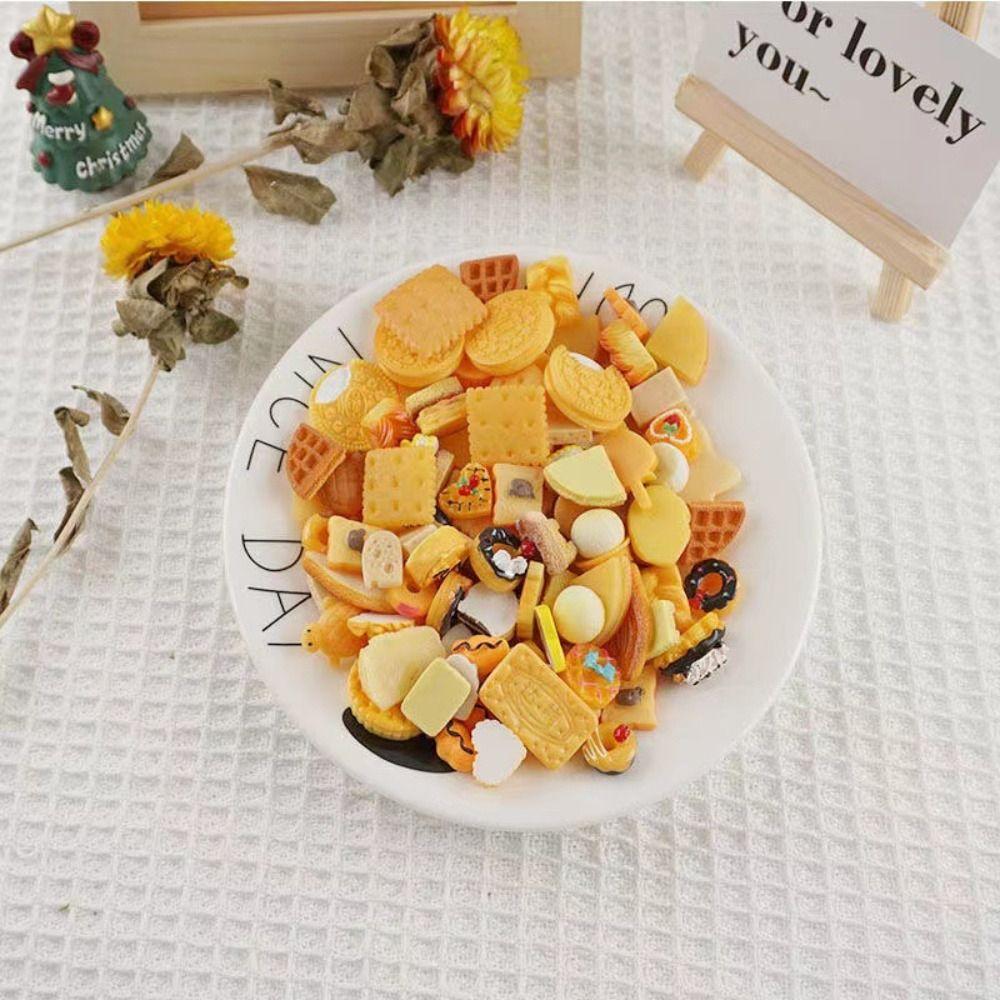 10pcs Flatback for Croc Shoes Accessories Food Bread Series Phone Case Decor  Kids Toy