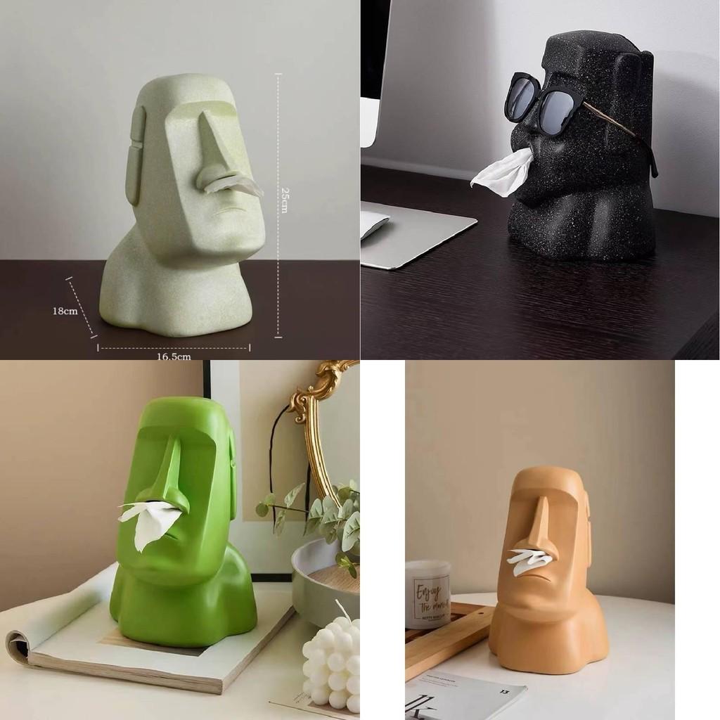 Unikátní soška Moai Krabička na kapesníky Kreativní dekorativní držák do jídelny a obývacího pokoje