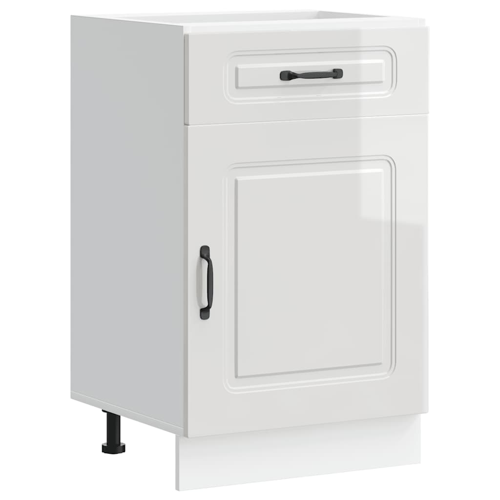 Vidaxl Kitchen Base Cabinet, Kalmar, White, Wood-based Material