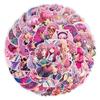 50 Pink INS Style Girl Graffiti Stickers Skateboard Luggage Decorative Stickers Waterproof Creative Children's Stickers