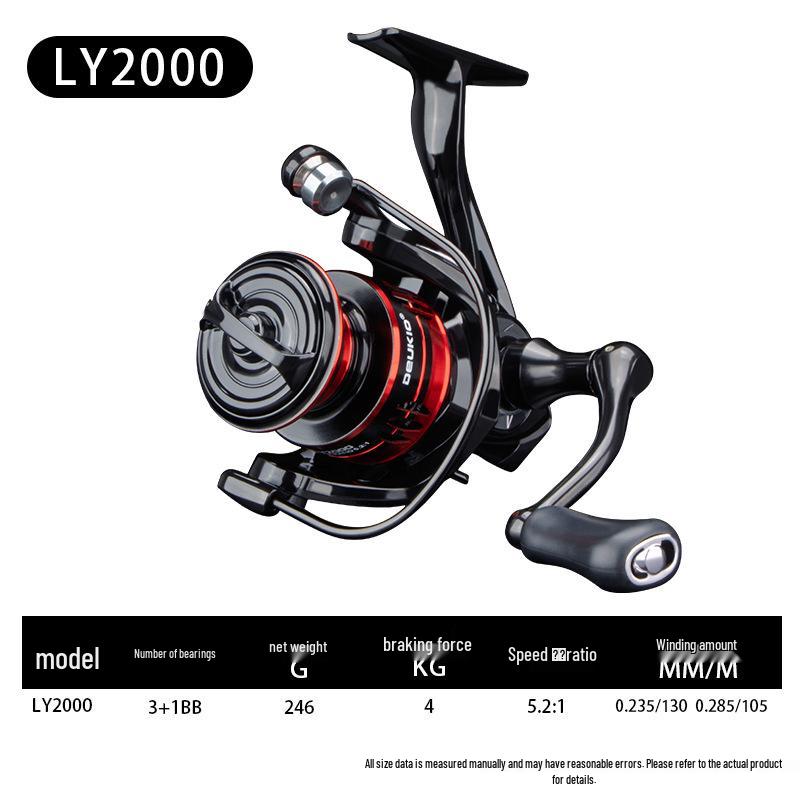 De Ququan All-Metal Gapless Spinning Fishing Reel for Saltwater