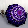 1pc Purple Mandala Automatic Open/Close Umbrella, Compact Travel Umbrella, 8-Rib Sturdy Frame - Ideal Gift for Friends Yy251118011