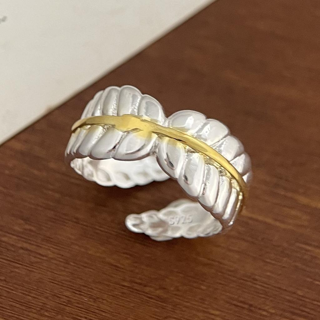 Xiaomi 925 Sterling Silver Rings For Women Geometric Fine Jewelry Finger Adjustable Retro Leaf Flower Ring For Party Birthday Gift