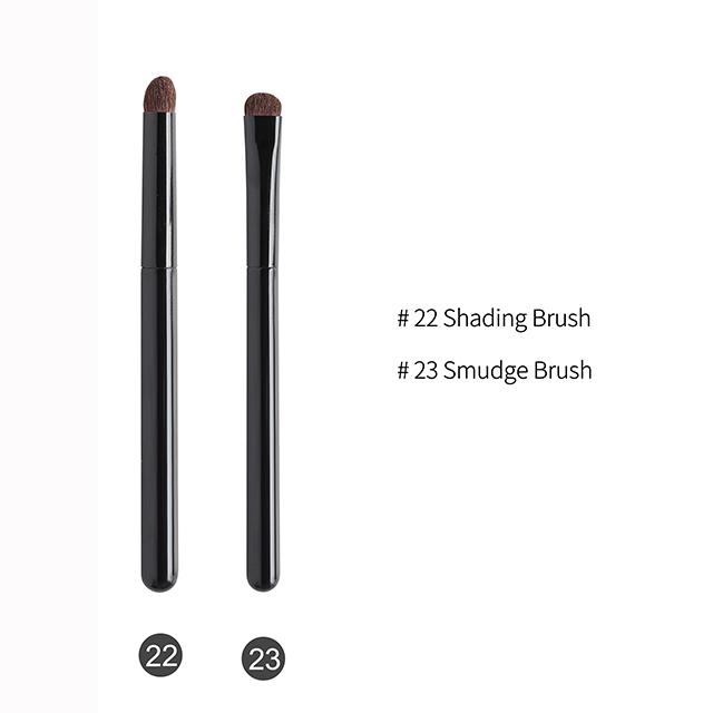 OVW 2 Stück Ziegen-Profi-Kosmetik-Make-up-Pinsel, Werkzeuge, natürliches Haar, schwarze Malerei, Holzgriff, Brochas Maquillaje Pelo Natura