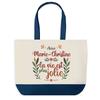 Tote Bag - PLANETEE - Marie-Christine Life Is More Beautiful - Blue Background - Cotton 40x45 Cm - Large Size