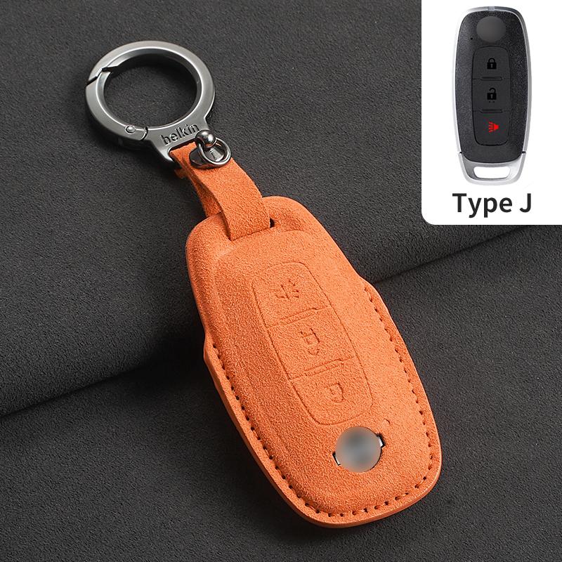 Suede Car Key Case Cover Shell For Nissan X Trail T32 Rogue Patrol Murano Htrail Maxima Altima Qashqai Leather Sylphy Key Bag