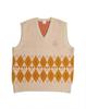 The Greencup X Le Sonnet Logo & Argyle Knit Vest Beige