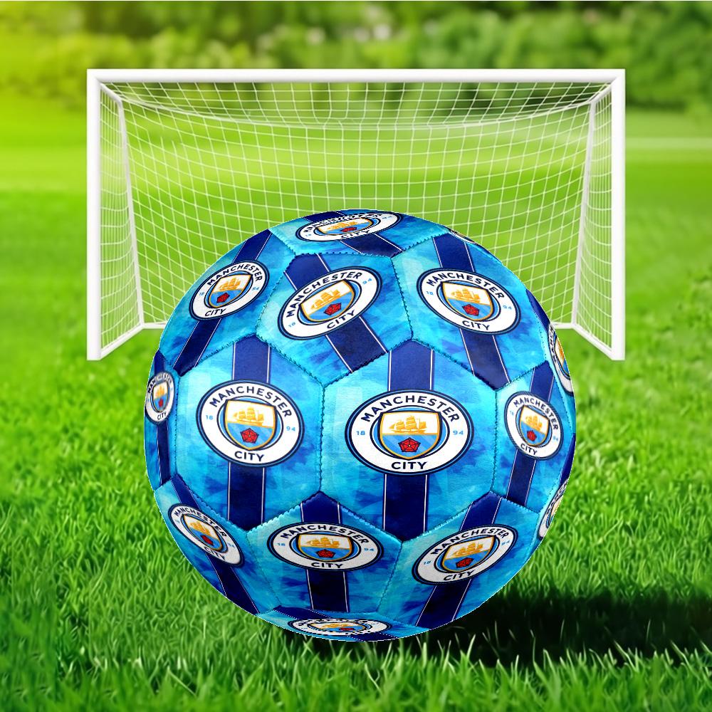 City Football Club Printed Size 5 Soccer Ball - Durable, Machine-stitched, Soft and Comfortable, Suitable for Training and Matches Gift