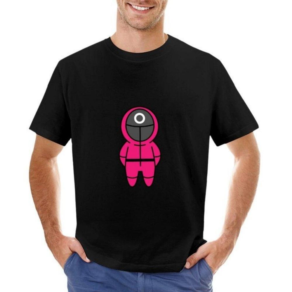 Red Game Squid Korean T-Shirt Oversized T Shirts Mens Funny T Shirts S чёрный