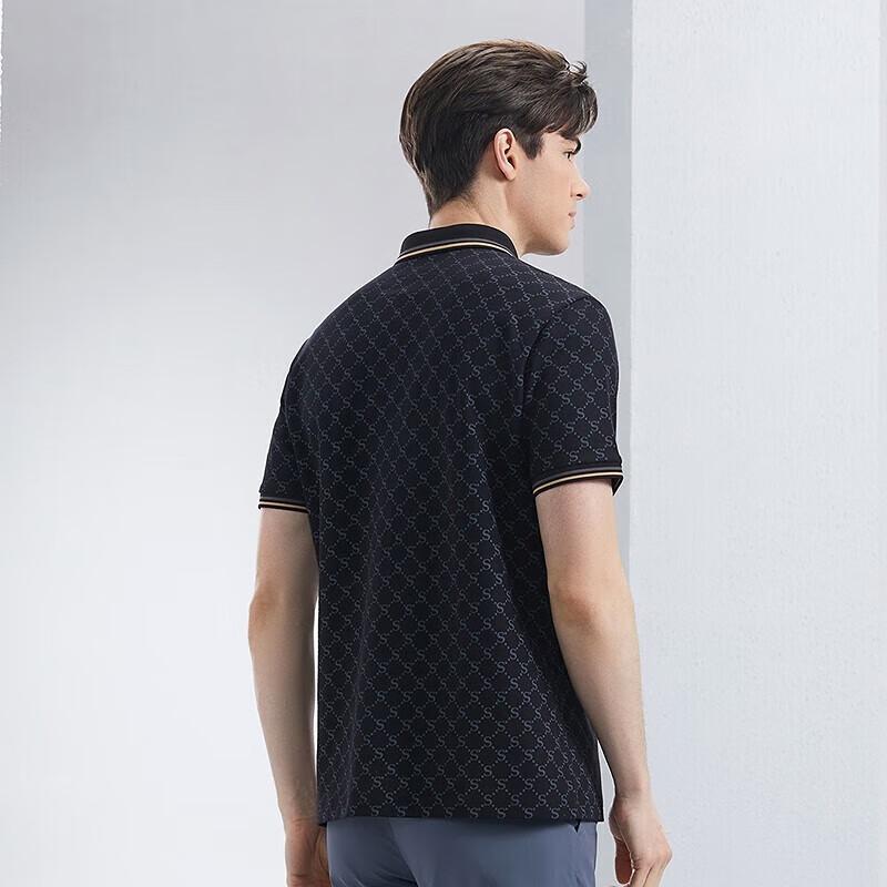 Septwolves Men s Short Sleeve Letter Print Polo Shirt M