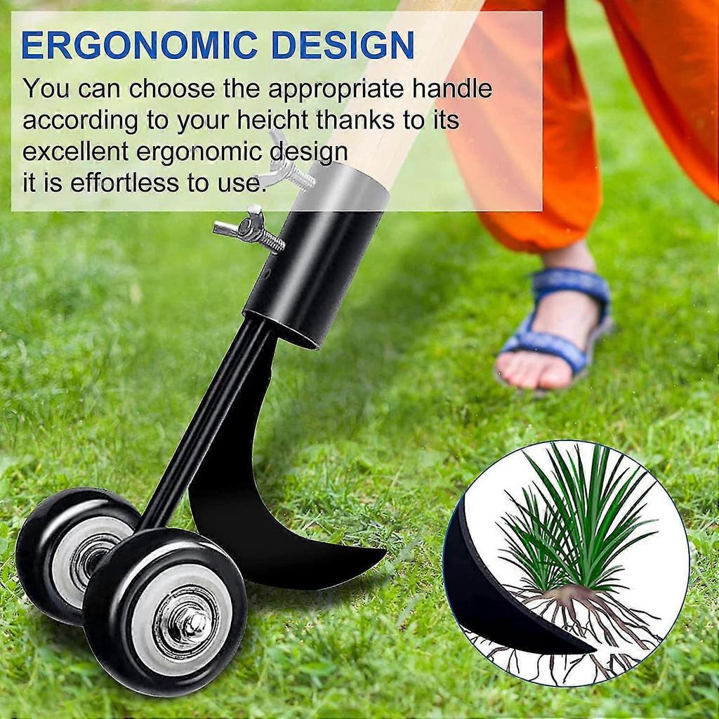 Cisea Manual Weeding Tool, Manual Weeder With Wheels, For Cleaning Between Stone Slab Patios And Lawns