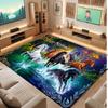 Horse Theme Soft Crystal Velvet Rug Custom Name & Text Print Non Slip Floor Rug for Bedroom Living Room