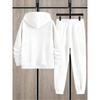 Fashionable Casual Men's Set, Printed Drawstring Pocket Hoodie and Drawstring Outdoor Casual Sports Pants Set, Cool Set