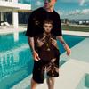 Men T-shirt Sets Rapper Anuel AA 3D Print Fashion Tracksuit T Shirts Shorts 2 Pieces Male Streetwear Oversized Suits Sportswear