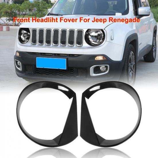Черная декоративная накладка на переднюю фару для Jeep Renegade 16-17 Аксессуары