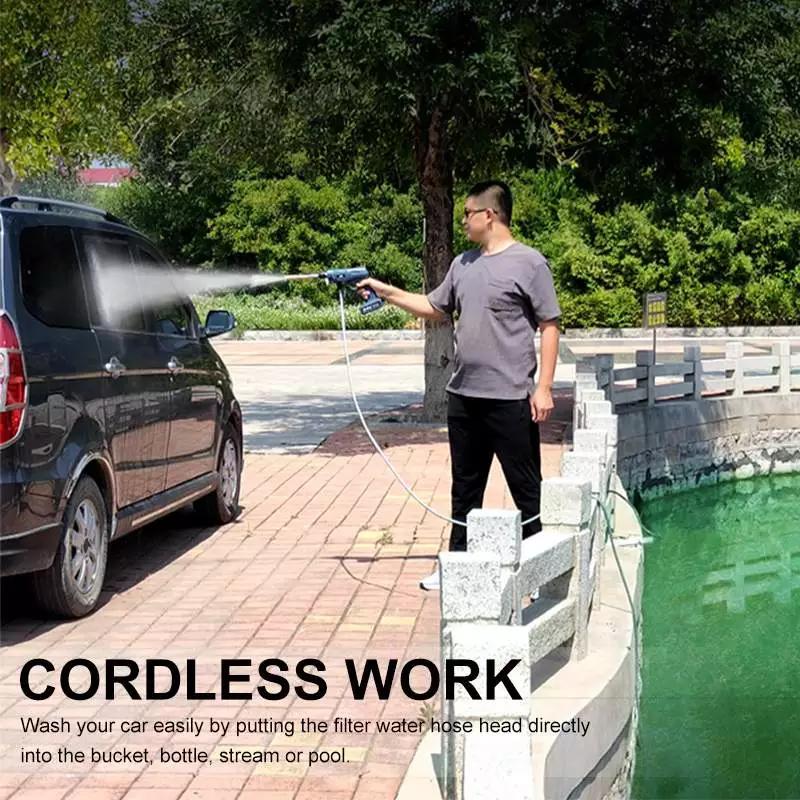 Cordless High Pressure Car Washer Handheld Electric Water Gun Powerful Garden Water Jet Rechargeable 12V/24V 120-200W