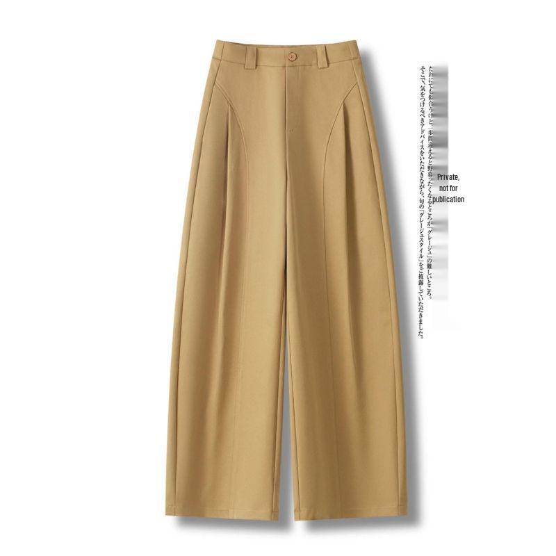 Trendy 2026 Wide-Leg Cargo Pants - High-Waisted, Loose, Slimming, Casual for Spring & Autumn