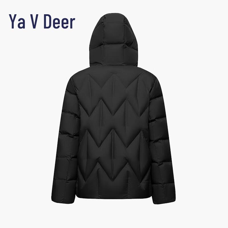 Yalu EW Women's Winter Hooded Wave Texture Short Down Jacket YYXFF86912