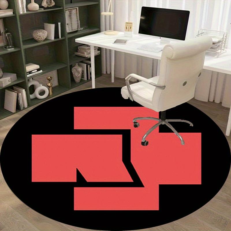 1pc Home Office Outdoor Gift Circular Rug - Red Cross Design on Black BackgroundRC2798