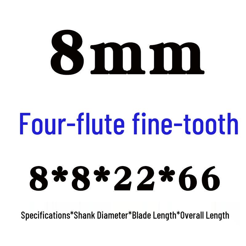 Yihai White Steel 4-Flute Wave-Tooth End Mill, 10mm, for Aluminum, Super Hard, Fine and Coarse Teeth, 11 Corrugations.