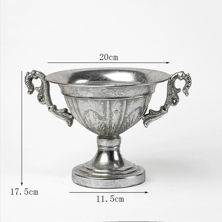 Vintage Klassisk Silverjärn Blombukett Dekoration Hemrum Bord Blomkruka Prydnader Kontor Butik Blomsterarrangemang Hantverk