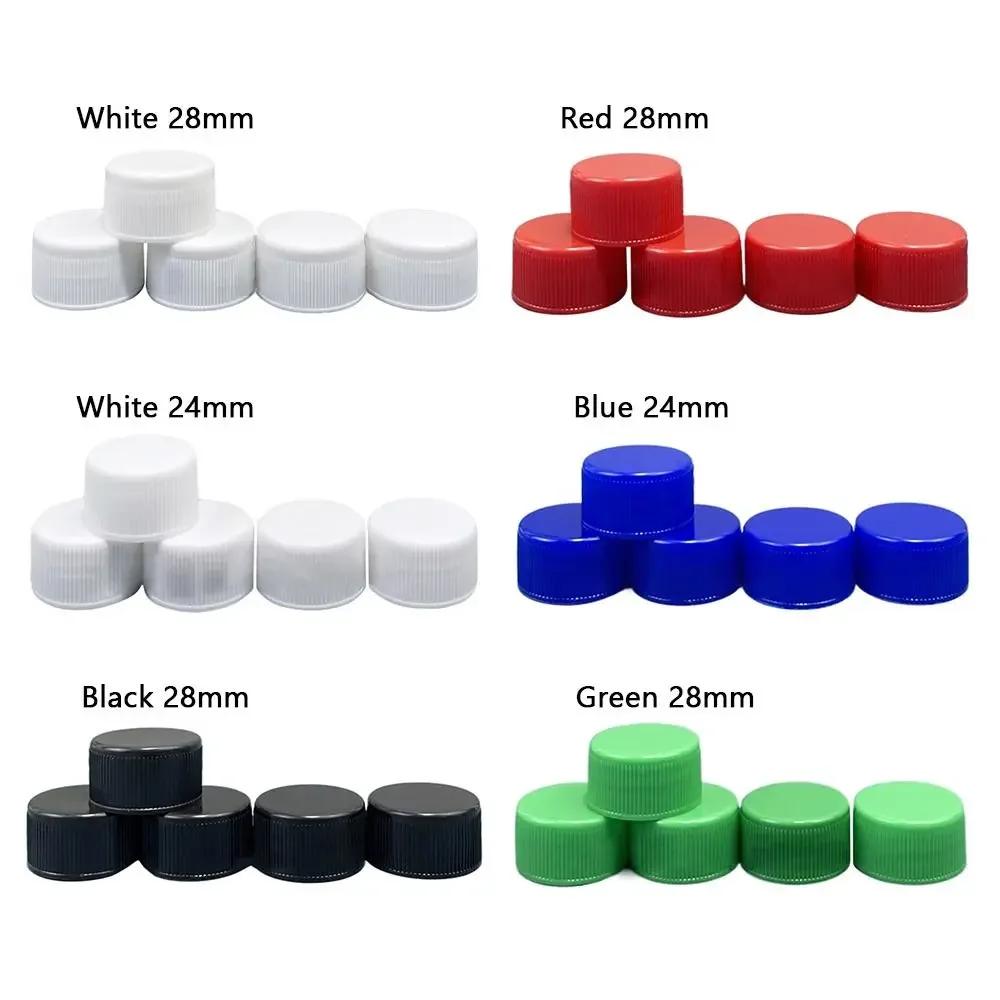 20pcs 28mm Plastic Bottle Cap Multi-purpose Circular Drinking Bottle Cap Reusable with Gasket Screw Bottle Cap