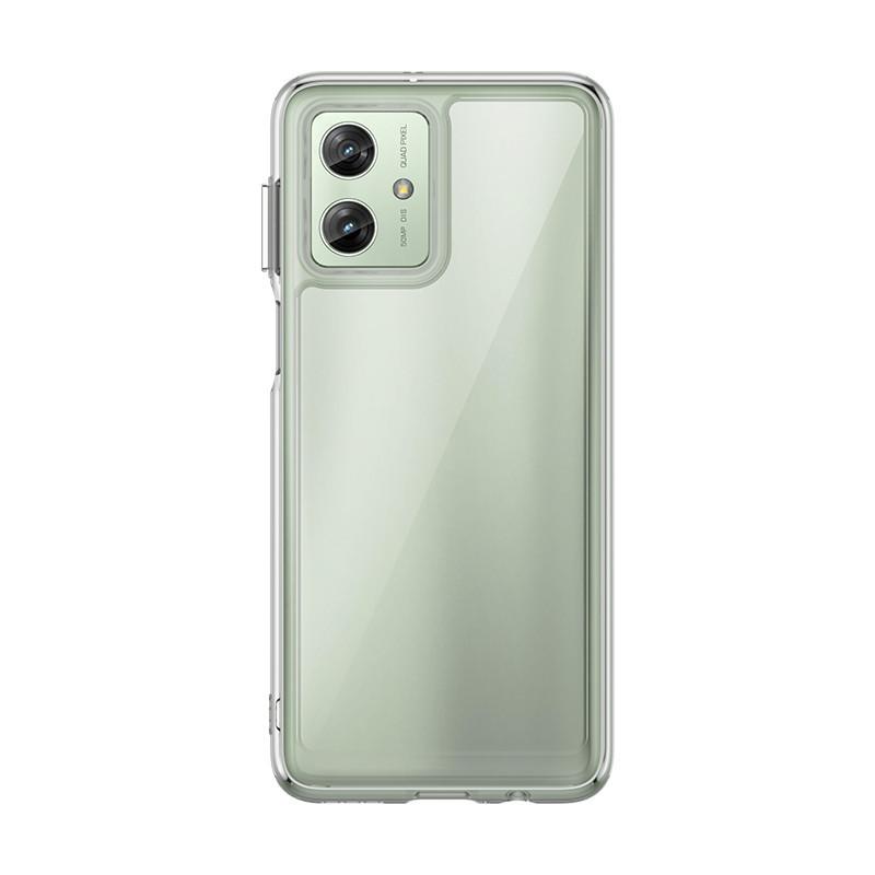 Transparentes PMMA-Gehäuse für Motorola Moto G84 G54 Power G64 G53 G34 G24 G23 G04 G04S 5G, bunte, weiche Umrandung, Rückseitenschale, harte Abdeckung