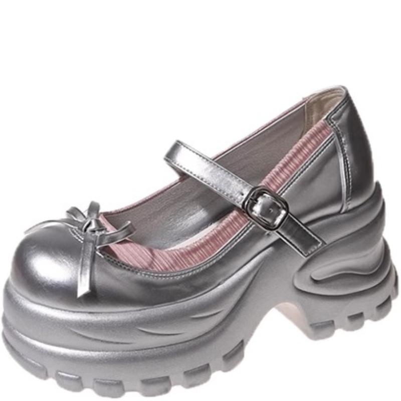 Fashion 8CM 2025 New Autumn Chunky Platform Butterfly-Knot Sneakers Women Punk Thick Bottom Pumps Patchwork Non Slip Walking Casual Shoe