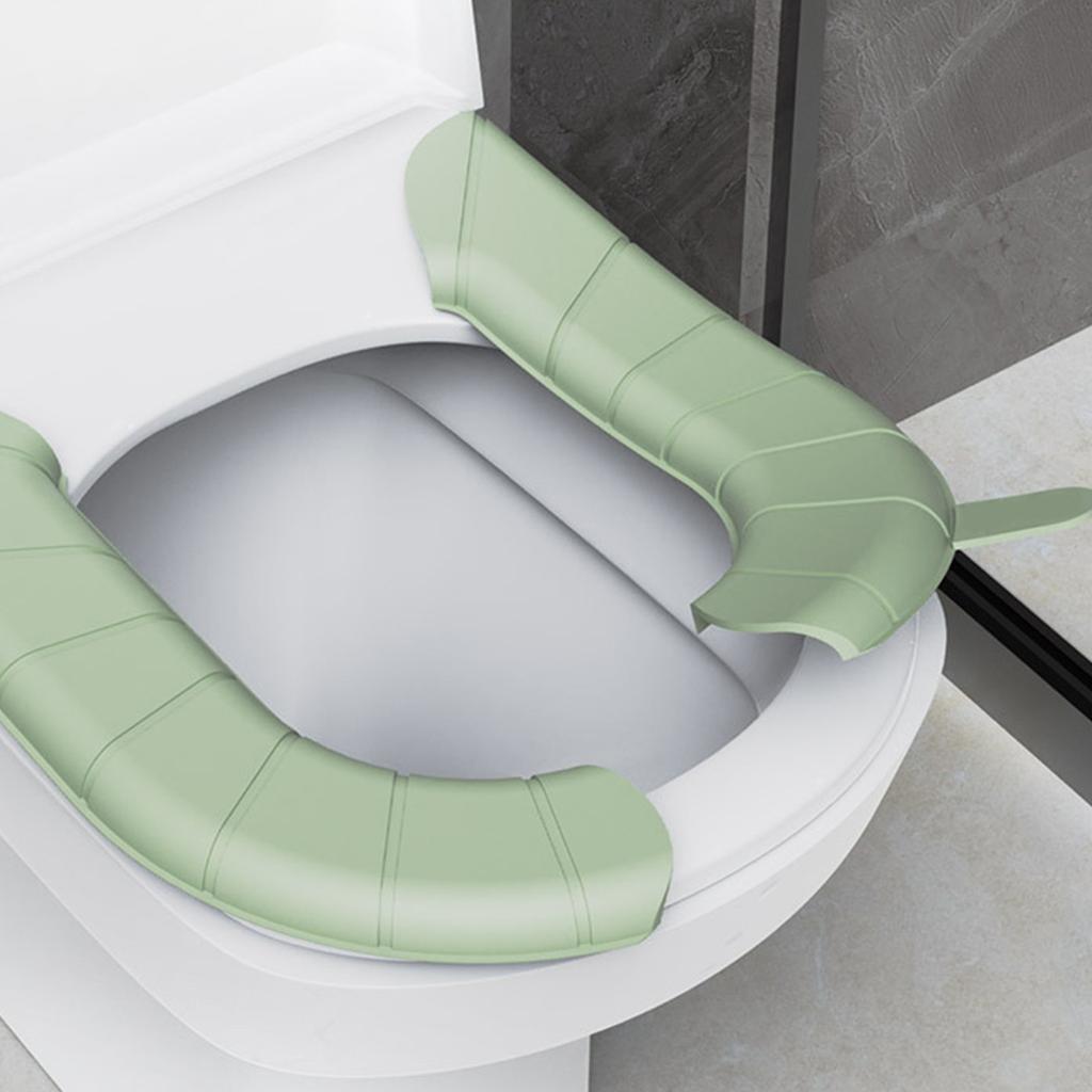 Toilettensitzbezug Alle Jahreszeiten Universal EVA Wasserdicht Waschbar Wiederverwendbar Toilettensitzbezug Pad mit Griff für Zuhause