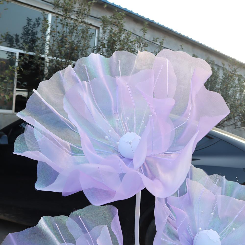 50cm Big Simulation Butterfly 3D Outdoor Shopping Mall Wedding Festival Decoration Prop Hollow Large Hanging Gauze Fake Flower