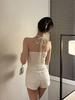 Celebrity Lace Halter Camisole: Women's One-Shoulder Bandeau Top with Padded Bra for Spring/Summer.