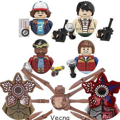 Aktionen! 4 Stück/Set Der Schreckliche Film Dustin Mike Vecna Will Eleven Modellfigur Blöcke Bausteine Spielzeug für Kinder