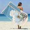 Vintage Bike Sky Beach Towel Patterned Sunscreen And Windproof Suitable For Swimming Pool Camping Travel Blanket
