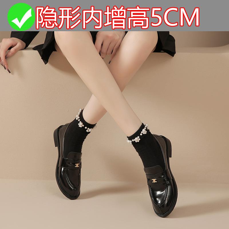 

Round head retro small leather shoes women s autumn and winter velvet new thick-soled one-pedal flat-soled loafers 33