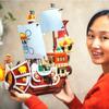 One Piece 1484 peças/432 Peças+9 Bonecos Barco Thousand Sunny Blocos Navio Pirata de Desenho Animado Conjunto de Tijolos Brinquedos para Crianças Presentes de Natal