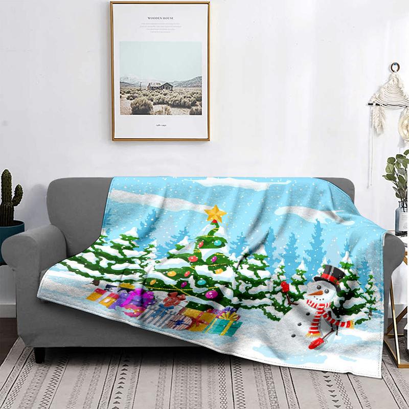 Home Decoration Plush Throw Sofa Blanket Bedspread Bed Fluffy Soft Blankets Decor Plaid Modern Halloween Merry Christmas Winter