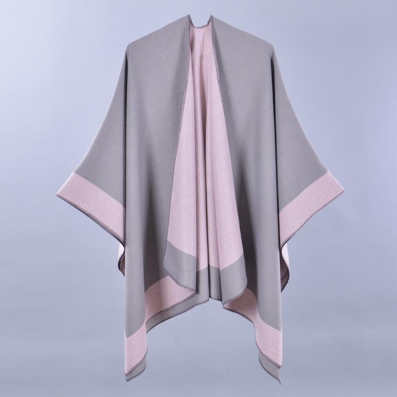 New Women's Spring Scarf Shawl Fashion Versatile Solid Color Four Seasons Imitation Cashmere Split Cape