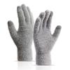 1 Pair Unisex Winter Gloves Thick Plush Five Fingers Non-slip Touch Screen Solid Color Stretchy Heat Retention Cycling Outdoor Activity Gloves