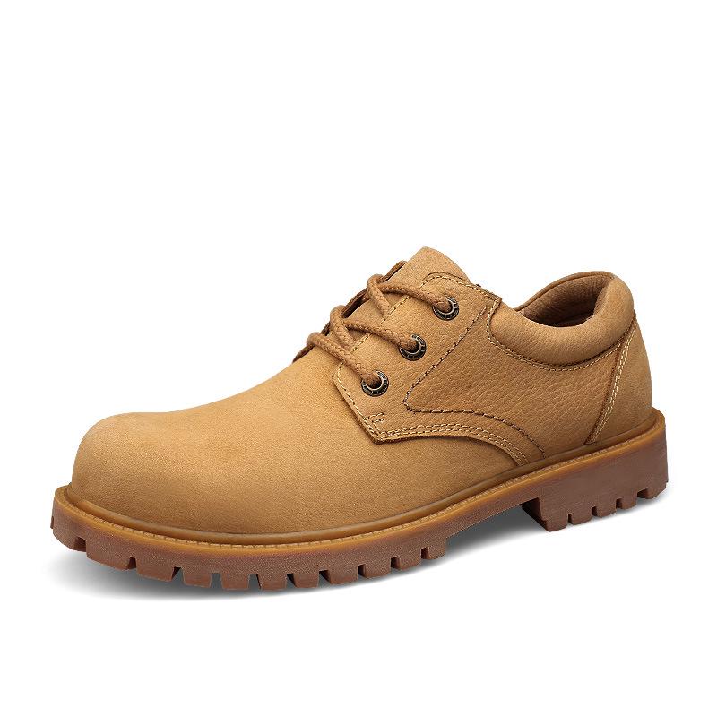 Men s Breathable Cowhide Loafers with Laces - Round Toe, Low Heel Casual Shoes 48