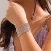 Bracciale Esagerato Flash Diamante Bracciale Largo, Catena Artigli Metallici Riga Diamante Luce Lusso Vento Freddo Gioielli per Mano Donna