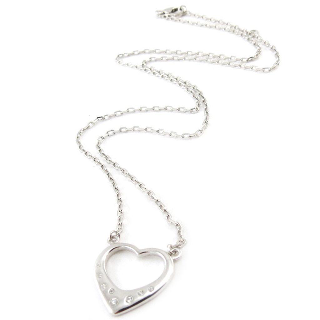Les Trésors De Lily [J0866] - White 'Love' Silver Necklace